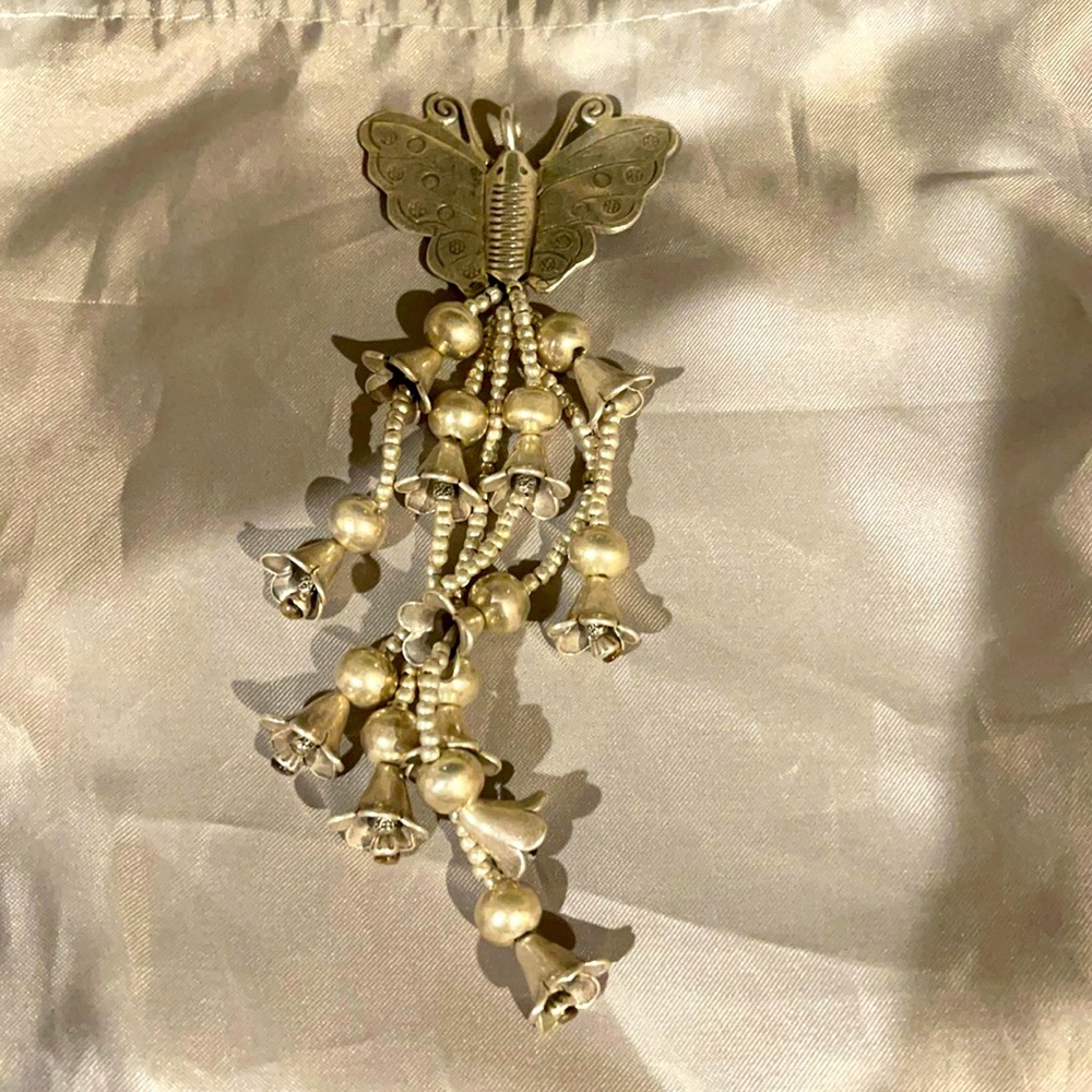 Indian silver butterfly pendant